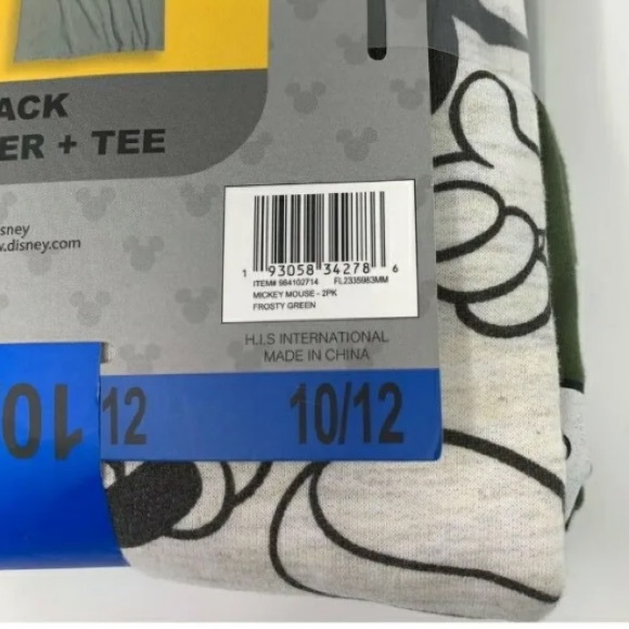 NEW💥Disney Mickey Mouse 2-Pack Long Sleeve Pullover & Short Sleeve T SET 10/12 - Picture 4 of 6